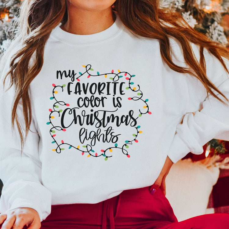 My Favorite Color is Christmas Lights Sweatshirt