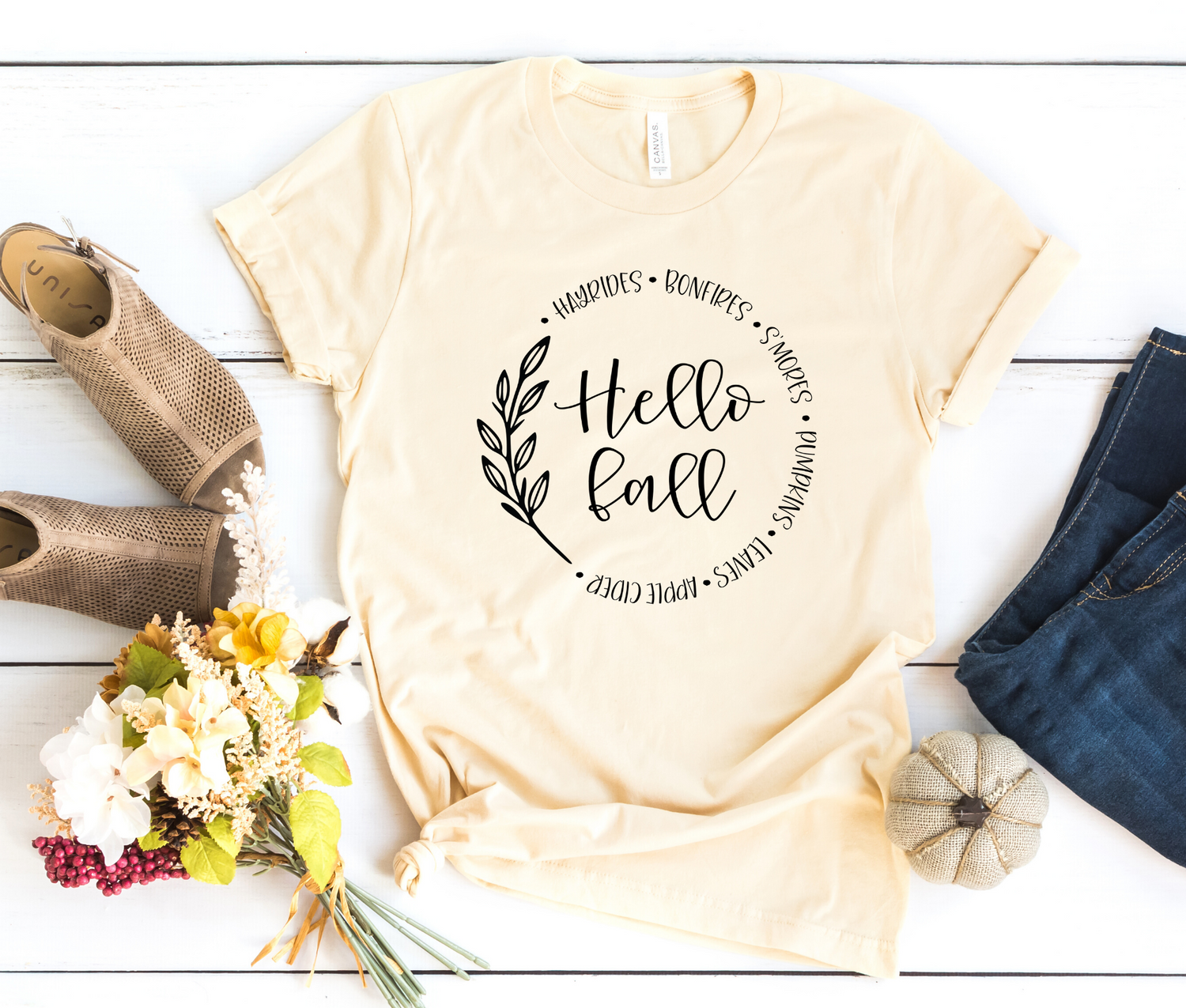Fall Shirt women Bonfires smores campfires sweaters Hello Fall T shirt –  Ella + Brooks Co.