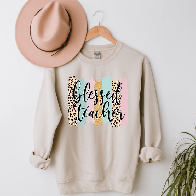 Blessed Teacher Brush Strokes Sweatshirt