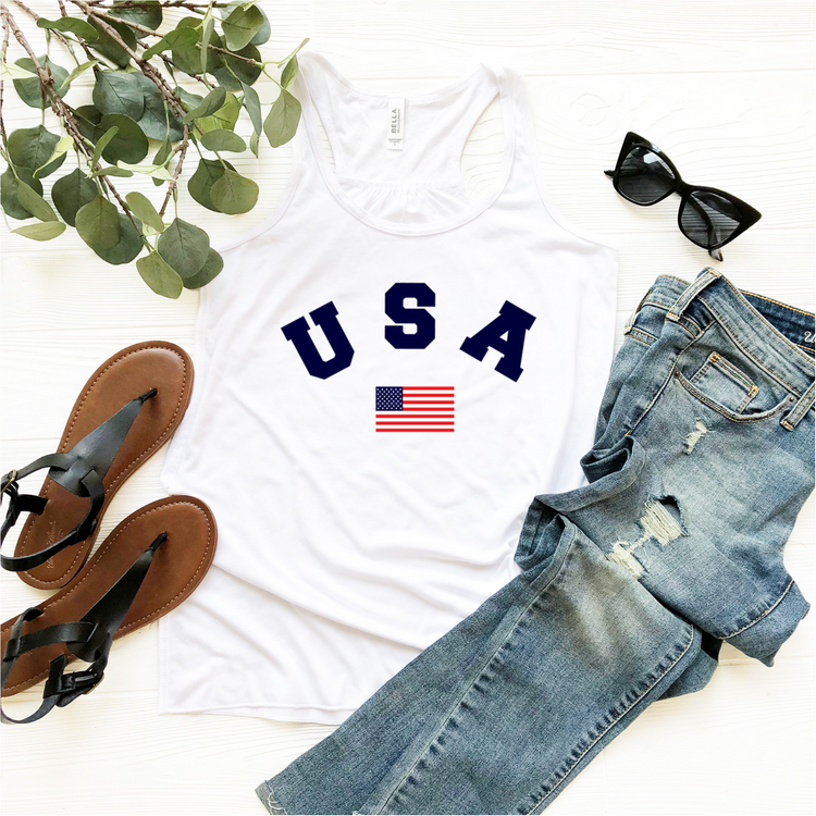 Women's USA Flowy Racerback Tank Top